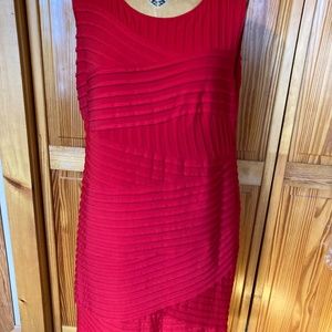 Calvin Klein Red Ruched Sleeveless Dress - 18w